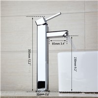 Chrome Finish Deck Mounted Faucet  Hot &amp; Cold Water Mixer Luxury Single Lever Tap Bathroom Basin Sink Kitchen Taps