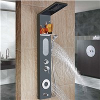 Four function High-grade Bathroom Shower Set Fashion Shower Panel Hand Shower Massage Jets Stainless steel Plate shower Faucet