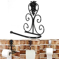 1PCS Vintage Black Classical Iron Toilet Paper Roll Holder Bathroom Wall Mount Rack toilet paper holder for creative