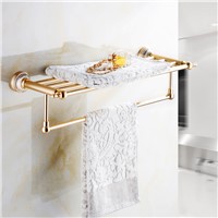 Jieshalang European Golden Bath Towel Shelf Space Aluminium Towel Rack Bathroom Pendant Bathroom Hardware Accessories 2605