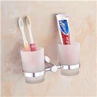 Space Aluminum Rack Light Innovation Tooth Cup Double Cup Bathroom Toilet Gargle Cup Toothbrush Holder 2268