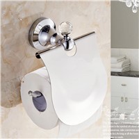 Crystal Wall Mounted Toilet Paper Holder Chrome Roll Paper Holder With Cover