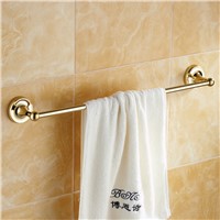 Antique Solid Brass Towel Rack, Zirconium Gold Towel Holder Antique European Towel Bar Single Rack 50 60 CM