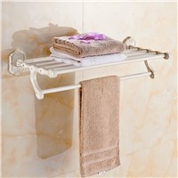 Carved Ivory White Towel rRack European Bathroom Towel Rack Single Bar Towel Rack Suit Bathroom Accessories 7205