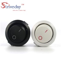 10pcs White Black high quality round button switch ship switch feet two tranches