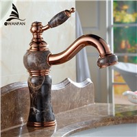Basin Faucets Rose Gold Bathroom Sink Taps Marble Home Decoration Vanity Classic Single Handle Brass Hot and Cold Tap AL-8912E