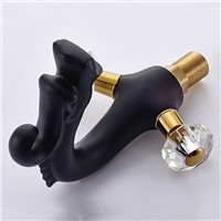 Basin Faucets Black Dragon Faucet Noble Gorgeous Bathroom Sink Taps Dual Handle WC Matte Brass Washbasin Crane Torneira HJ-8518H