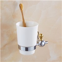 Simple Flower Design Toothbrush Cup Holder Gold and Silver Tumbler Unique Bathroom Accessories