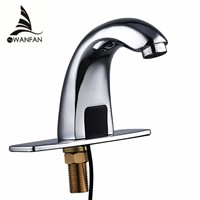 Basin Faucets Automatic Inflared Sensor water Saving Faucets Inductive Kitchen Bathroom Sink Electric Water Taps Silver  8101