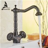 Basin Faucets Swivel Dual Handle Bathroom Sink Taps Matte Black Classic Crane Concrete Mixer High Arch ORB Designer Cock 10704H