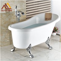 Chrome Finish Floor Standing Bath Tub Faucet Waterfall Spout Hot and Cold Bath &amp;amp;amp; Shower Faucets