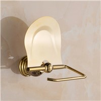 Wall Mounted jade stone brass chrome rose gold toilet paper roll holder wc golden hanger Bathroom Accessories bath hardware set