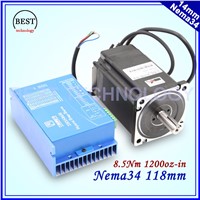 Nema34 Closed Loop Motor 8.5Nm Hybrid Stepping Motor Hybrid Motor Nema 34 6A 1200Oz-in Motor Driver DC(40-110V) / AC(60-80V)