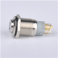 Waterproof latching type 16mm stainless steel shell high head power symbol led light Metal PushButton Switch 12V