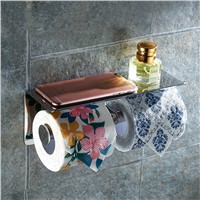Stainless Steel Double Toilet Paper Box Wall Mounted Holder With Multifunction Bathroom Paper Holder Bathroom Accessories
