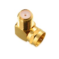 5pcs /10pcs Right Angle F-Type Male to Female Coaxial RG6 Adapter Gold Plated --  Sale CLH