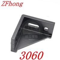 10pcs 3060 Black Corner Angle L Brackets Connector Fasten Fitting Long Hole for Aluminum Profile 3060 30x60