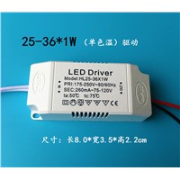 LED driver AC 175- 250V 260mA (25 - 36)*1W Power Supply Transformer Ballast + Terminal plug for Absorb Dome Light / Ceiling lamp