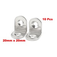 10 Pcs Round End 90 Degree Corner Bracket Silver Tone