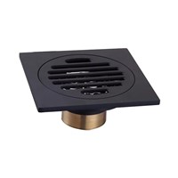 2017 New Bathroom or Kitchen Black Brass Square Style Floor Drain Shower Grates