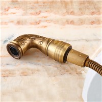 European Style Antique Bathroom Vessel Sink Mixer Faucet Pull Out Spout Kitchen Sink Hot and Cold Water Taps Single Jade Handle