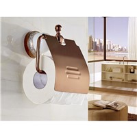 Xogolo Copper Base Ceramic Mosaic Modern Wall Mounted Bathroom Fashion Rose Gold Toilet Paper Holder Roll Holder