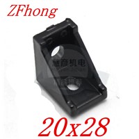 10pcs 2028 2020 Black Corner Angle L Brackets Connector Fasten Fitting Long Hole for Aluminum Profile 2020 20x20