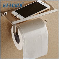 KEMAIDI New Bathroom Mobile Phones Towel Rack Toilet Paper Holder Tissue Boxes Stainless Steel Bathroom Paper Phone Holder Shelf