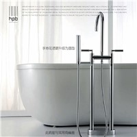 HPB Floor Mounted Bathtub Faucet Brass Chrome Bathroom Bath Mixer Tap Hot Cold Water Shower Head torneira banheiro HP5103
