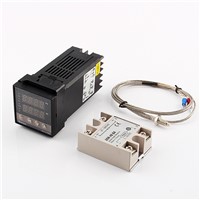 Digital PID Temperature Controller REX-C100 + max.40A SSR + K Thermocouple Probe Good Quality Hot Sale