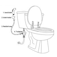 7/8&amp;amp;quot; T-adapter ABS Handheld Bath Diaper Bidet Toilet Shattaf Sprayer Kit Shower