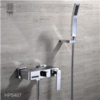 HBP Brass Square Chrome Bathroom Bath Tub Faucet Single Handle &amp;amp;amp; Handheld Shower Head Faucet Mixer Tap Cold Hot Water HP5407