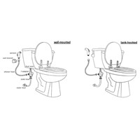 Brass Toilet Bathroom Diaper Sprayer Bidet Shattaf w/ 7/8&amp;amp;quot; T-adapter, Tank Hook