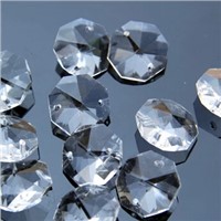 10pcs/lot 18mm crystal glass octagon beads 2 holes for wedding strands &amp;amp;amp; chandelier bead parts