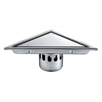 165*165*90mm Hidden Type Triangle Tile Insert Floor Waste Grates Shower Drain SUS304 Stainless Steel Floor Drain Bathroom Drains