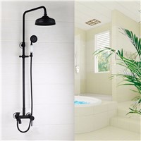 Contemporary Oil Rubber Bronze Shower Faucet Wall Mounted Ceramic Hot Cold Water Mixer Excellent Bathroom Faucet