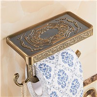 1pcs Newly Toilet Paper Holder Antique Carving Mobile Phone Roll Paper Holder Wall Mounted Paper Rack for Phone
