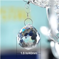 Clear 40mm Faceted Glass Crystal Ball Prism Chandelier Crystal Parts Hanging Pendant Lighting Ball Suncatcher Wedding Home Decor
