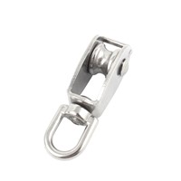 UXCELL 15Mm Silver Tone Stainless Steel Single Sheave Swivel Eye Wire Rope Pulley 0.035 Ton