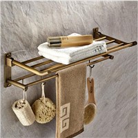 New arrival 50 cm Folding Bathroom Towel Rack Antique Foldable Fixed Bath Towel Holder Brief Bath Shelves Towel Rail