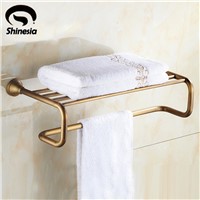 Classic Antique Brass Bathroom Towel Rack Towel Bar Towel Shelf Bathroom Accessories Wall Mount