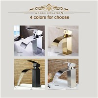 BAKALA Brand New Polished Basin sink waterfall Tap, single lever single hole Deck Mounted basin waterfall Faucet. Mixer