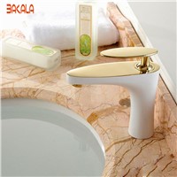 BAKALA Golden/Chrome/ORB Color Brass Bathroom Wash Basin Faucet Water Mixer Plumbing tap There are Three Kinds Of Color Choices