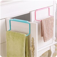 1PC Plastic Over Door Tea Towel Holder Rack Rail Cupboard Hanger Bar Hook Bathroom Kitchen White/Blue/Pink/Green