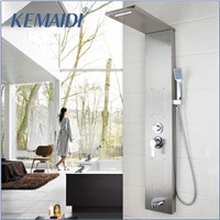 New Arrival Wall Mounted Bathroom Faucet Tap Rainfall Shower Panel Rain Massage System Faucet with Jets Hand Shower Brushed