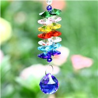 20mm dark Blue Glass Crystal Ball+14mm Octagonal beads Suncatcher Crystal Prisms strands for christmas tree hanging Decoration