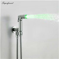 Superfaucet Bathroom Bidet Faucet,LED Tub Bidet Sprayer,Handheld Toilet Sprayer,Bidet Shower Set With LED Light HG-2113/2114
