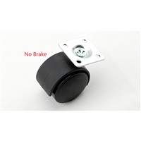 4Pcs /Lot 1.5&quot; Universal Wrap-On Twin Wheel Furniture Caster Castor  2 with brake/2 without brake Flat connecting flat