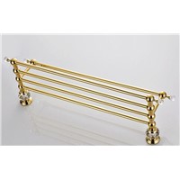 fashion High quality wall mounted brass material gold finished Bathroom Accessories hotel towel rack towel shelves