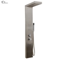 Square Water Shower Panel Square Stainless Steel Shower   bathroom Column Waterfall With Body Jets SPS A1052 UK Shipping